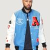 Men’s Stephen Curry Allen Iverson Blue Jacket