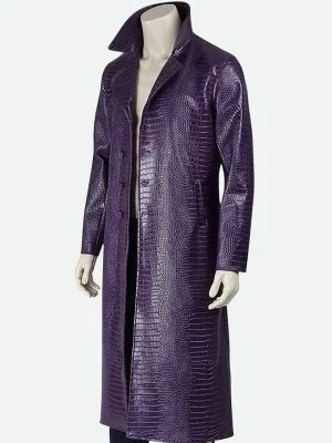 Men’s Suicide Squad Joker Purple Leather Coat