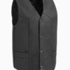 Men’s Texan Black Motorcycle Western Style Leather Vest