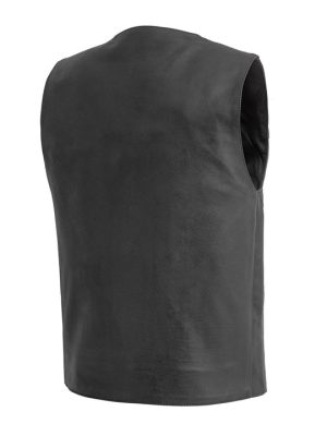 Men’s Texan Black Motorcycle Western Style Leather Vest