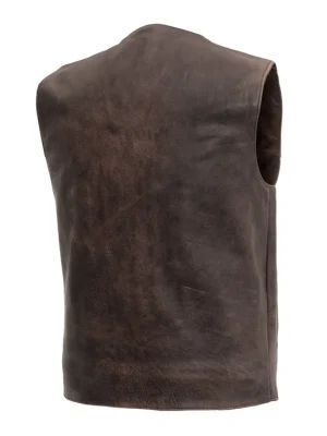 Men’s Texan Brown Motorcycle Western Style Leather Vest