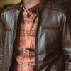 Men’s Thompson Brown Leather Moto Jacket
