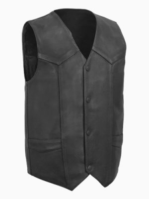 Men’s Tombstone Motorcycle Western Style Leather Vest