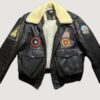 Men’s Top Gun F-14 Tomcat Pilot Black Leather Jacket