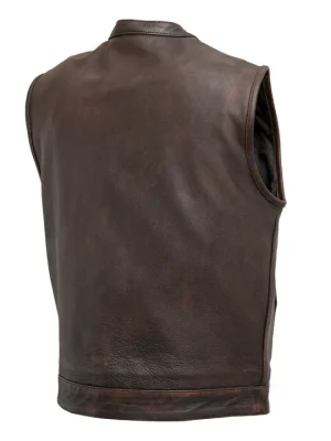 Men’s Top Rocker Motorcycle Leather Vest