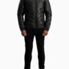 Men’s Travis Black Leather Puffer Jacket