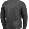 Men’s Turbine Motorcycle Perforated Black Leather Jacket - Image 2