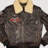 Men’s US Navi Tomcat Brown Leather Jacket