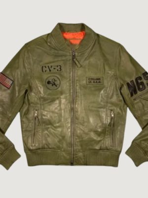 Men’s US Navy Pilot Leather Green Jacket