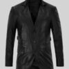 Men’s Until Death Black Leather Blazer