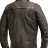 Men’s Villain Motorcycle Black Olive Leather Jacket - Image 2