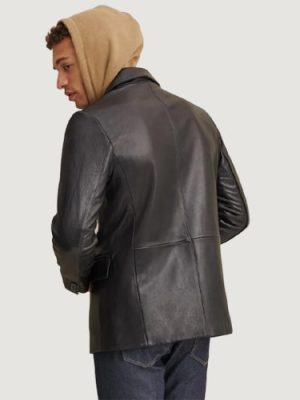 Men’s Vince Black Leather Blazer