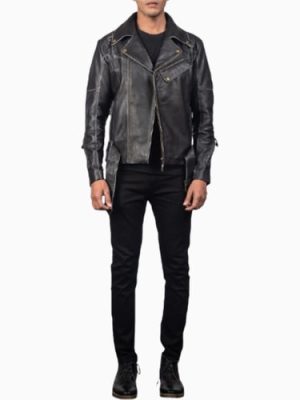 Men’s Vincent Black Leather Biker Jacket
