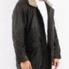 Men’s Vintage 80’s Leather Black Coat - Image 2