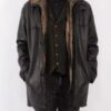 Men’s Vintage 90’s Leather Black Sherpa Coat - Image 2