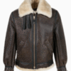 Men’s Vintage Brown B3 RAF Aviator Sheepskin Shearling Bomber Jacket