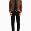 Men’s Walton Brown Leather Varsity Jacket