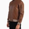Men’s Walton Brown Leather Varsity Jacket - Image 2