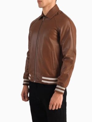 Men’s Walton Brown Leather Varsity Jacket