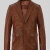 Men’s Western Brown Leather Blazer