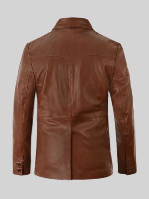 Men’s Western Brown Leather Blazer
