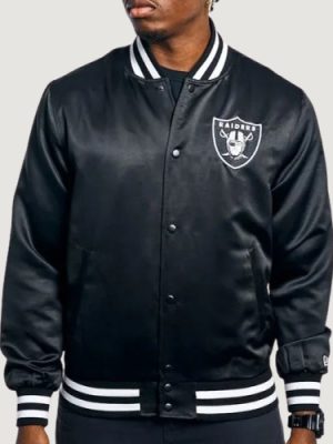 Men’s Wordmark Las Vegas Raiders Satin Black Jacket