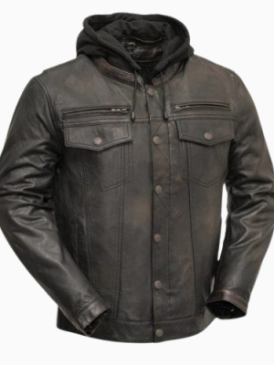 Men’s Vendetta Motorcycle Black Leather Jacket