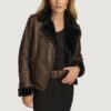 Woman’s Oaklynn Brown Faux Shearling Moto - Image 2