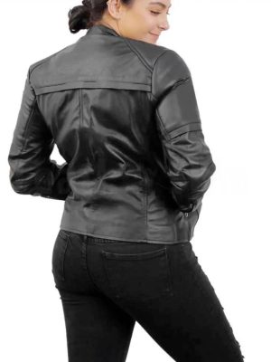 Women’s Black Handmade Padded Real Leather Jacket