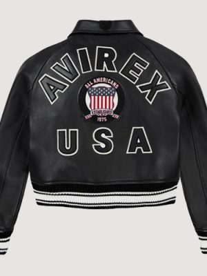 Women’s Avirex Cropped Icon Black Bomber Jacket