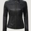 Women’s Black Lambskin Leather Biker Style Jacket