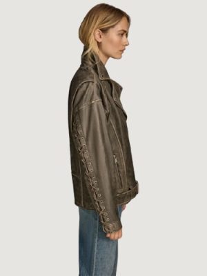 Women’s Briana Oversized Asymmetric Brown Moto