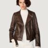 Women’s Bryn Distressed Brown Moto Jacket