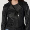 Women’s Camila Covertible 2 in 1 Black Vest Moto Jacket - Image 2