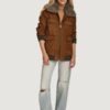 Women’s Chelsea Brown Bomber With Faux Fur Collar