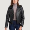 Women’s Cleo Asymmetrical Performance Rider Black Jacket - Image 2