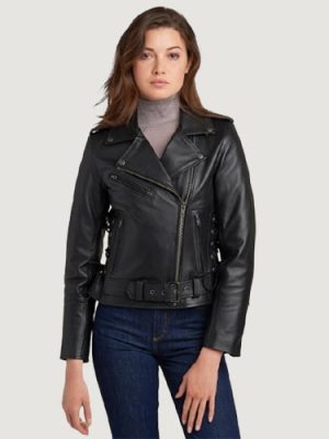 Women’s Cleo Asymmetrical Performance Rider Black Jacket