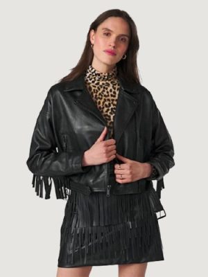 Women’s Colette Oversized Black Moto Jacket