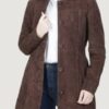 Women’s Dark Brown Suede Button Down Coat