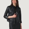 Women’s Demi Black Moto With Silver Trims