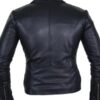 Women’s Elegant Black Leather Biker Jacket - Image 2