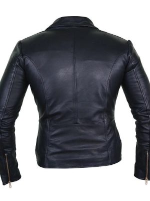 Women’s Elegant Black Leather Biker Jacket