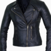 Women’s Elegant Black Leather Biker Jacket