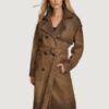 Women’s Ellie Distressed Trench Brown Coat