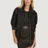 Women’s Flora Oversized Black Bomber Jacket