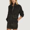 Women’s Flora Oversized Black Bomber Jacket - Image 2