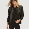 Women’s Jayda Studded Black Bomber Jacket