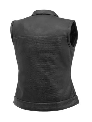 Women’s Jessica Perforated Motorcycle Leather Vest