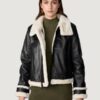 Women’s Jodi Leather Black Shearling Jacket