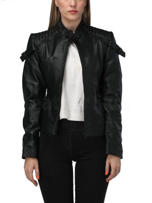 Women’s Katniss Black Quilted Leather Jacket